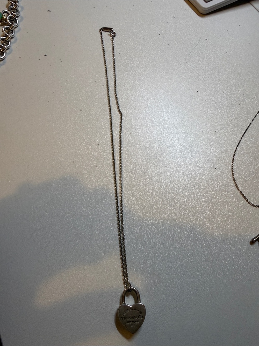 Tiffany & Co. Silver Heart Padlock Pendant Necklace